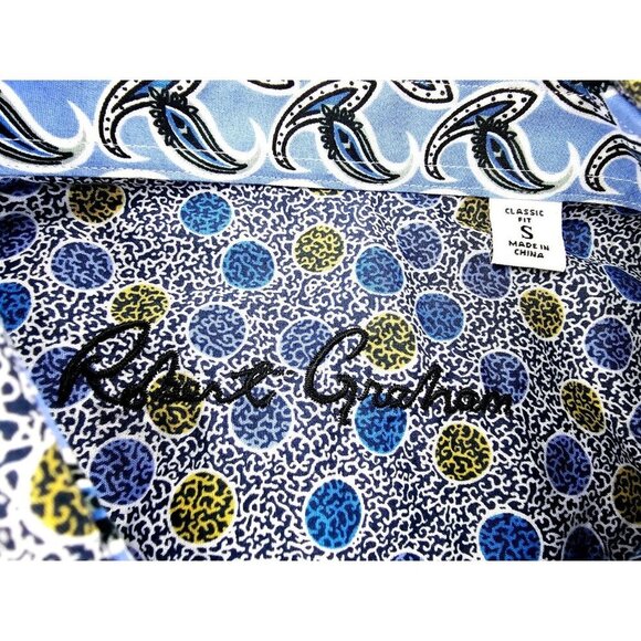 Robert Graham Classic Fit Mens Small Large Polka Dots Short Cuffed Sleeve Shirt - Picture 4 of 11